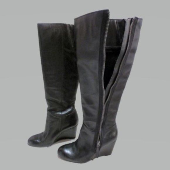 Franco Sarto 5M Black Tall Wedge Boot - Picture 2 of 4